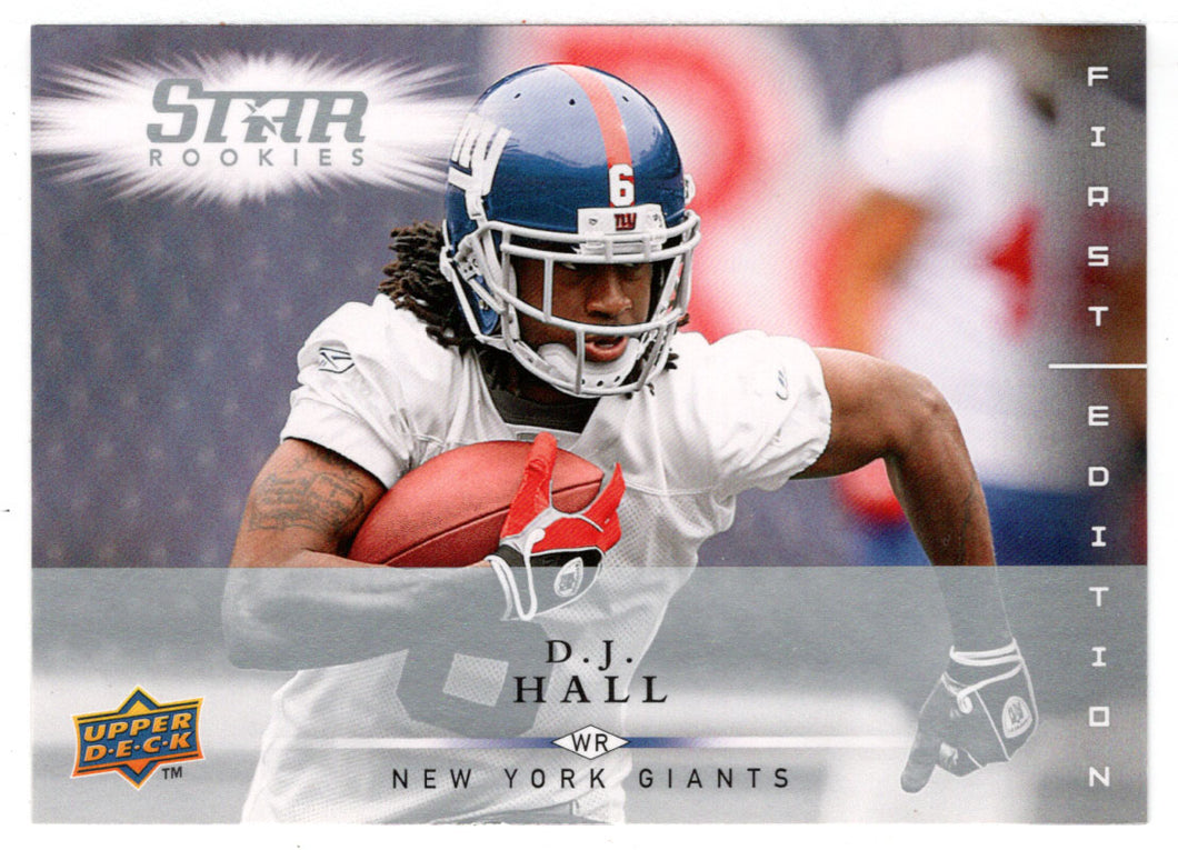 DJ Hall RC - New York Giants (NFL Football Card) 2008 Upper Deck First Edition # 158 Mint