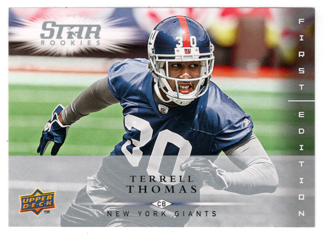 Terrell Thomas RC - New York Giants (NFL Football Card) 2008 Upper Deck First Edition # 194 Mint