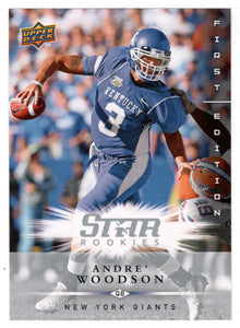 Andre Woodson RC - New York Giants (NFL Football Card) 2008 Upper Deck First Edition # 202 Mint