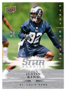 Justin King RC - St. Louis Rams (NFL Football Card) 2008 Upper Deck First Edition # 216 Mint
