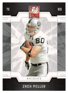 Zach Miller - Oakland Raiders (NFL Football Card) 2009 Donruss Elite # 72 Mint