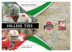 Malcolm Jenkins - Chris Wells 279/899 (NFL Football Card) 2009 Donruss Elite College Ties Green Combos # 9 Mint