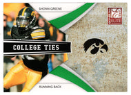 Shonn Greene 338/899 (NFL Football Card) 2009 Donruss Elite College Ties Green # 25 Mint