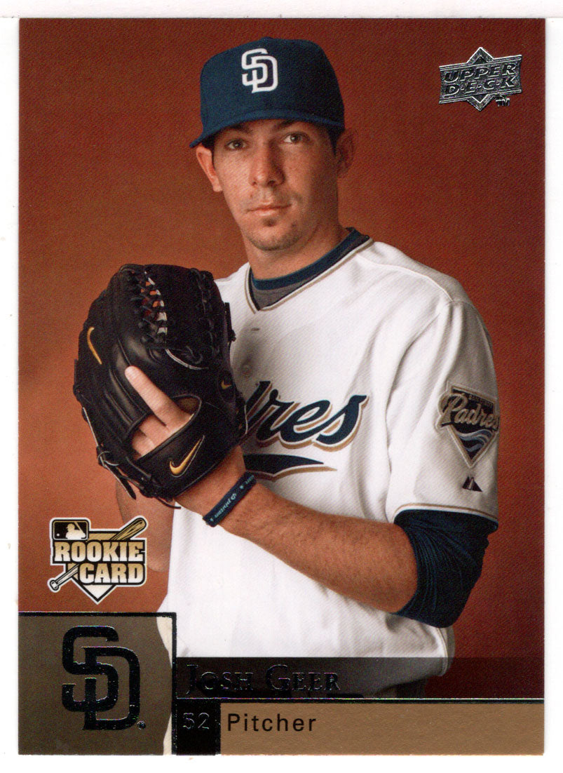 Josh Geer - San Diego Padres (MLB Baseball Card) 2009 Upper Deck # 426 Mint