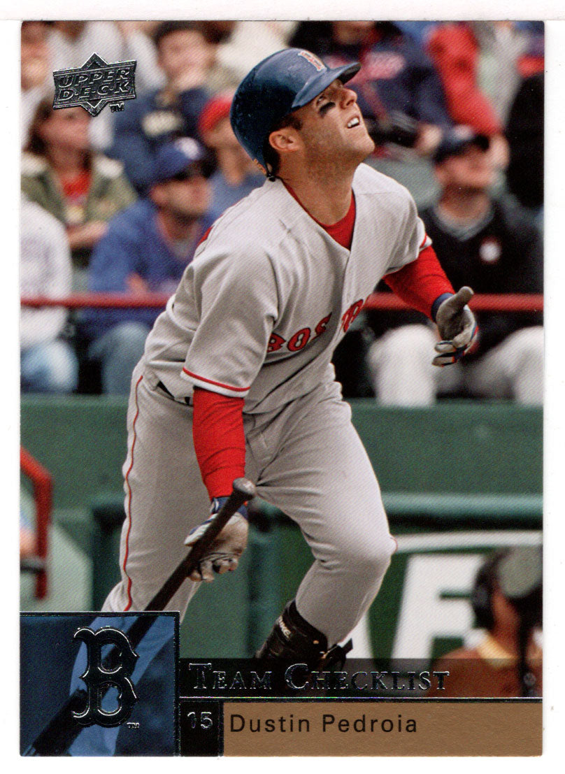 Dustin Pedroia - Boston Red Sox Team Checklist (MLB Baseball Card) 2009 Upper Deck # 487 Mint