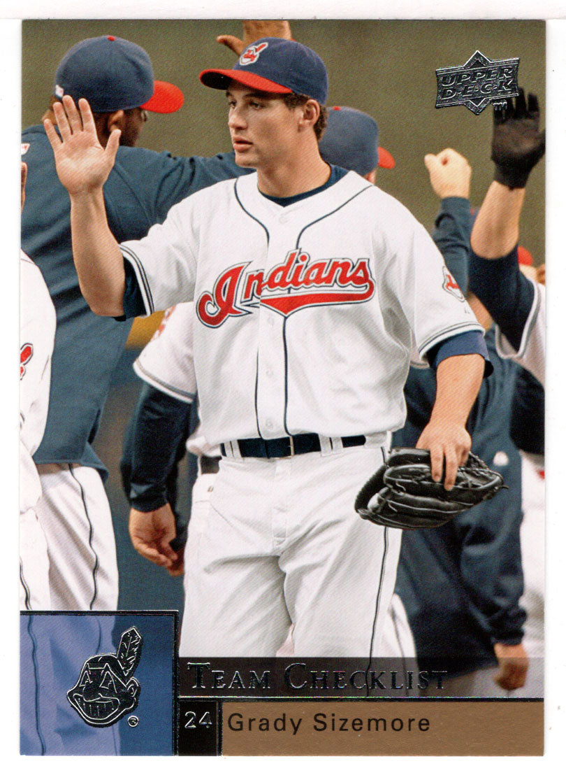Grady Sizemore - Cleveland Indians Team Checklist (MLB Baseball Card) 2009 Upper Deck # 492 Mint