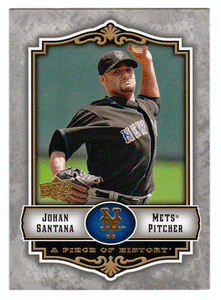 Johan Santana - New York Mets (MLB Baseball Card) 2009 Upper Deck A Piece of History # 59 Mint