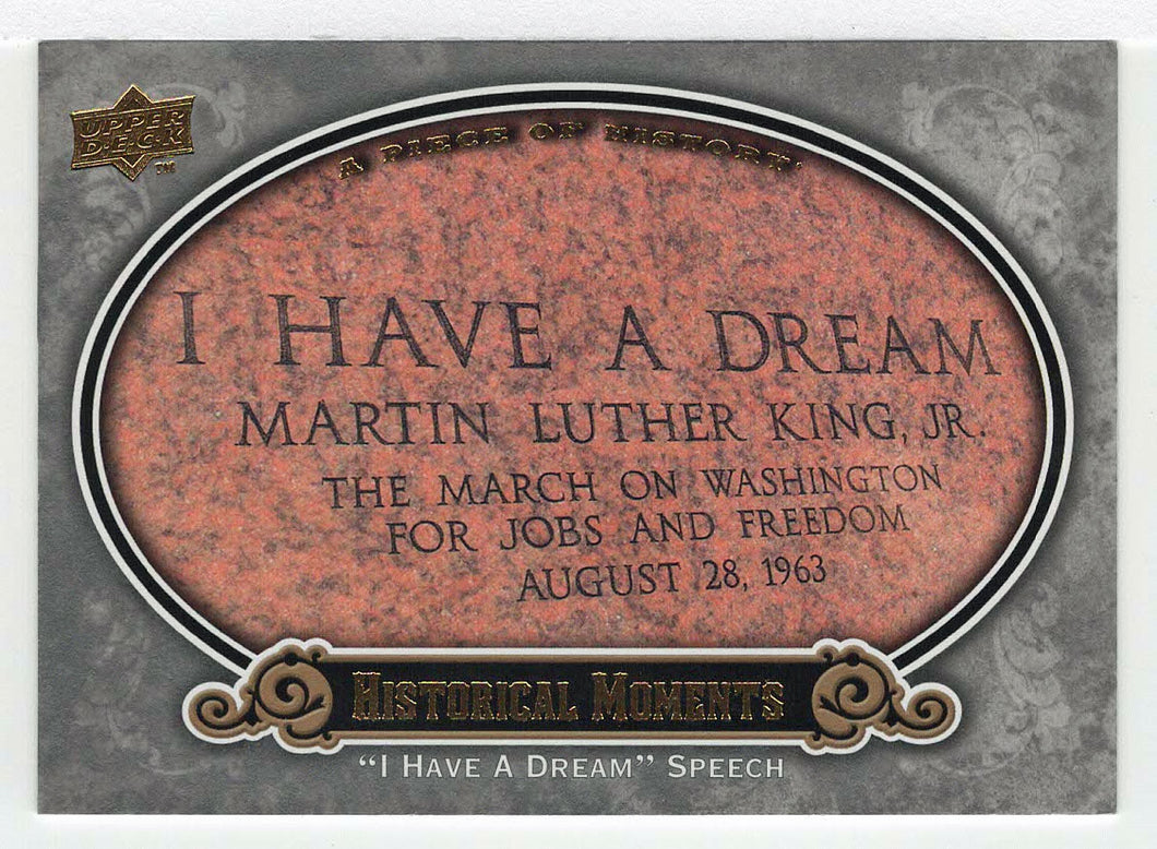 I Have A Dream Speech - Historical Moments (MLB Baseball Card) 2009 Upper Deck A Piece of History # 155 Mint