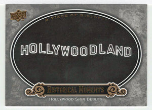 Hollywood Sign Debuts - Historical Moments (MLB Baseball Card) 2009 Upper Deck A Piece of History # 170 Mint