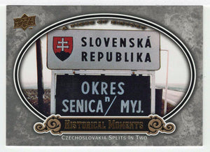 Czechoslavakia Splits in Two - Historical Moments (MLB Baseball Card) 2009 Upper Deck A Piece of History # 200 Mint