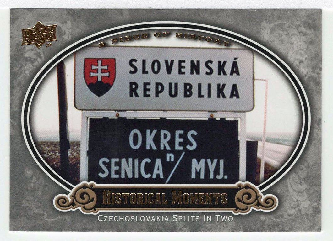 Czechoslavakia Splits in Two - Historical Moments (MLB Baseball Card) 2009 Upper Deck A Piece of History # 200 Mint