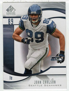 John Carlson - Seattle Seahawks (NFL Football Card) 2009 Upper Deck SP Signature # 29 Mint