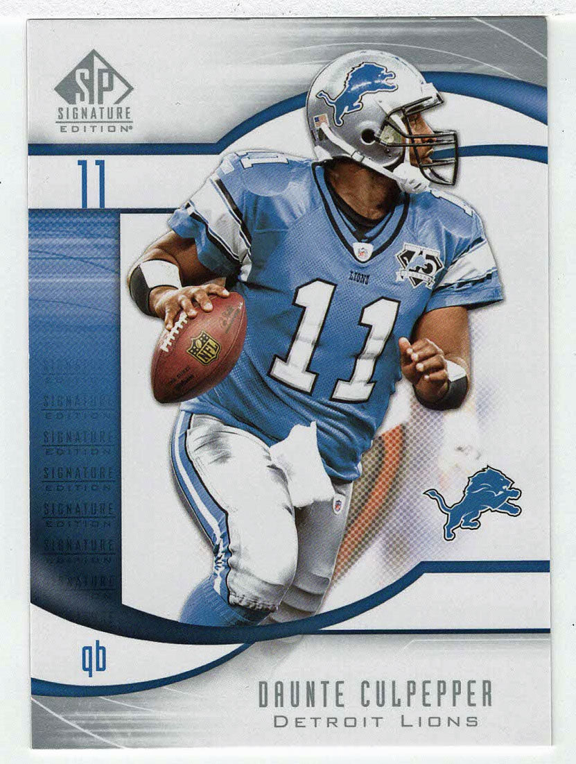 Daunte Culpepper - Detroit Lions (NFL Football Card) 2009 Upper Deck SP Signature # 41 Mint