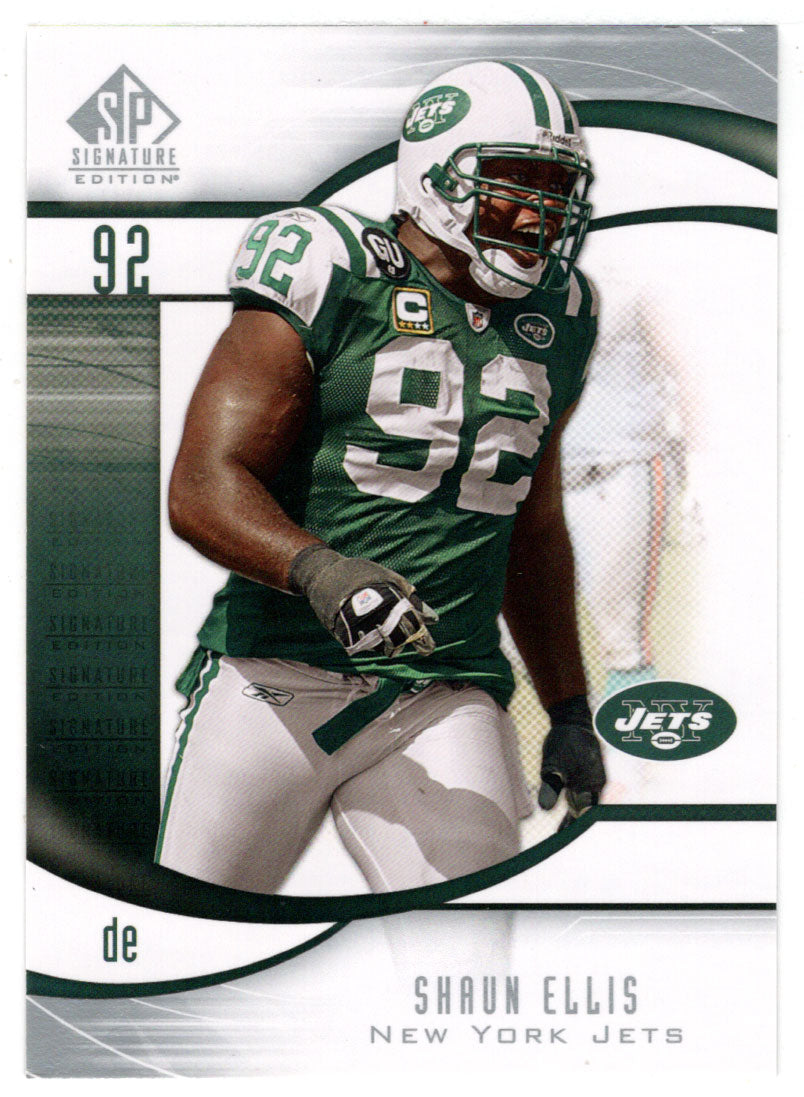 Shaun Ellis - New York Jets (NFL Football Card) 2009 Upper Deck SP Signature # 52 Mint