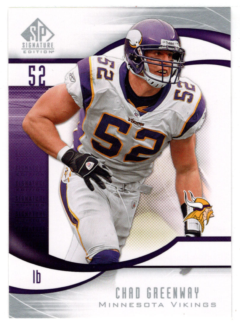 Chad Greenway - Minnesota Vikings (NFL Football Card) 2009 Upper Deck SP Signature # 71 Mint