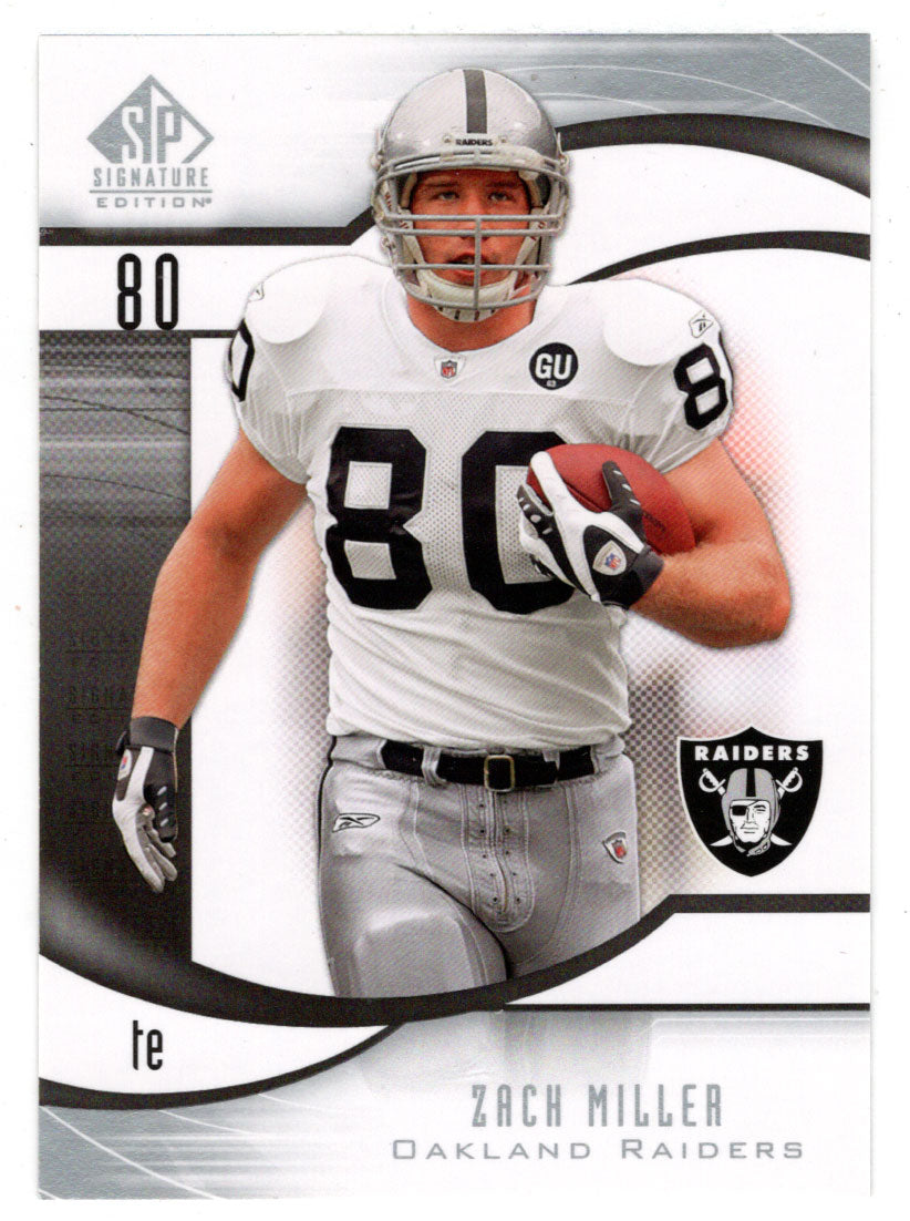 Zach Miller - Oakland Raiders (NFL Football Card) 2009 Upper Deck SP Signature # 122 Mint