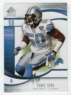 Ernie Sims - Detroit Lions (NFL Football Card) 2009 Upper Deck SP Signature # 161 Mint