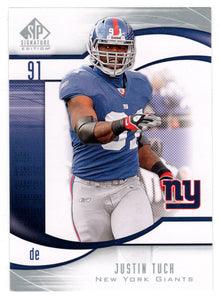 Justin Tuck - New York Giants (NFL Football Card) 2009 Upper Deck SP Signature # 175 Mint