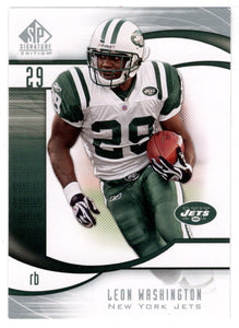 Leon Washington - New York Jets (NFL Football Card) 2009 Upper Deck SP Signature # 184 Mint