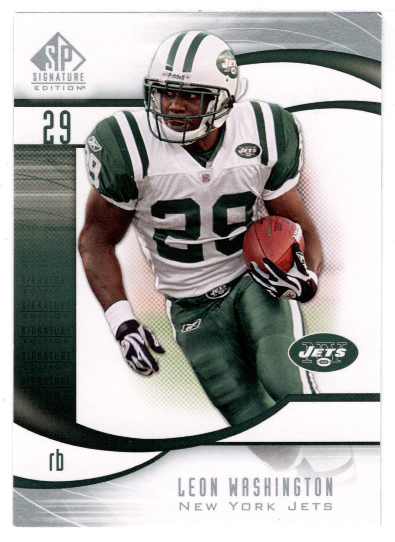 Leon Washington - New York Jets (NFL Football Card) 2009 Upper Deck SP Signature # 184 Mint