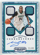 Michael Kidd-Gilchrist 11/49 - Charlotte Hornets (NBA Basketball Card) 2016-17 Panini Grand Reserve Cornerstones Quad Quartz - Jersey / Autograph # 24 Mint