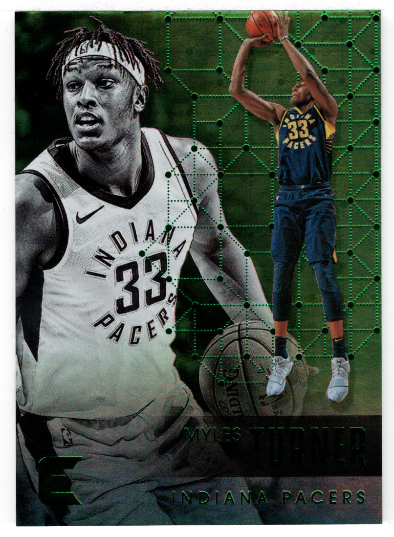 Myles Turner - Indiana Pacers - Green Edition (NBA Basketball Card) 2017-18 Panini Essentials # 200 Mint