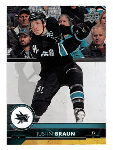 Justin Braun - San Jose Sharks (NHL Hockey Card) 2017-18 Upper Deck # 154 Mint