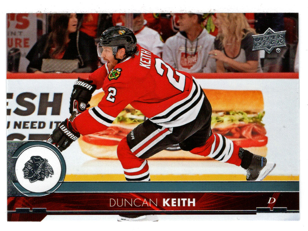 Duncan Keith - Chicago Blackhawks (NHL Hockey Card) 2017-18 Upper Deck # 292 Mint