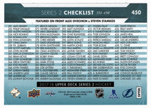 Load image into Gallery viewer, Checklist (# 351 - # 450) Alexander Ovechkin - Steven Stamkos (NHL Hockey Card) 2017-18 Upper Deck # 450 Mint
