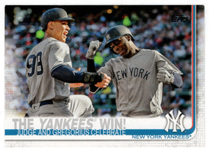 Aaron Judge - Didi Gregorius - New York Yankees - The Yankees' Win (MLB Baseball Card) 2019 Topps # 14 Mint