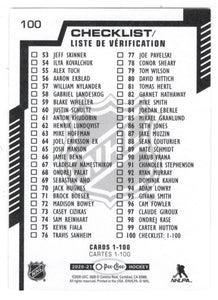 Checklist # 1 (NHL Hockey Card) 2020-21 O-Pee-Chee # 100 Mint
