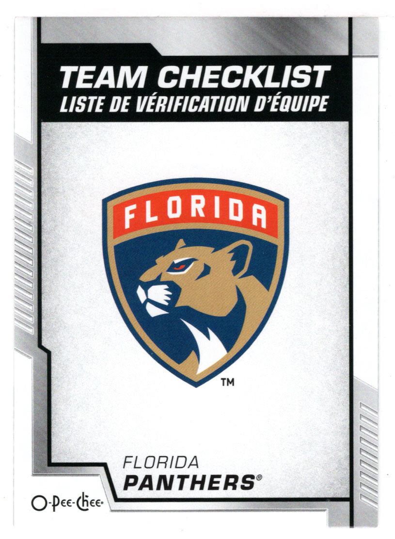 Checklist - Florida Panthers (NHL Hockey Card) 2020-21 O-Pee-Chee # 563 Mint