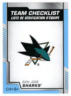 Checklist - San Jose Sharks (NHL Hockey Card) 2020-21 O-Pee-Chee BLUE # 575 Mint