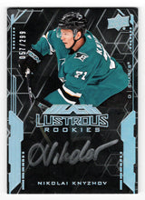 Load image into Gallery viewer, Nikolai Knyzhov 57/299 - San Jose Sharks (NHL Hockey Card) 2020-21 Upper Deck Black Lustrous Rookies Signature # LS-NK Mint
