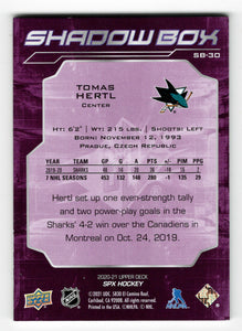 Tomas Hertl - San Jose Sharks (NHL Hockey Card) 2020-21 Upper Deck SPx Shadow Box # SB-30 Mint