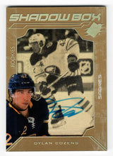 Load image into Gallery viewer, Dylan Cozens 39/75 - Buffalo Sabres (NHL Hockey Card) 2020-21 Upper Deck SPx Shadow Box Autograph # SBA-DC  Mint
