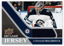 Load image into Gallery viewer, Connor Hellebuyck - Winnipeg Jets (NHL Hockey Card) 2020-21 Upper Deck Game Used Jersey # CJ-CO Mint
