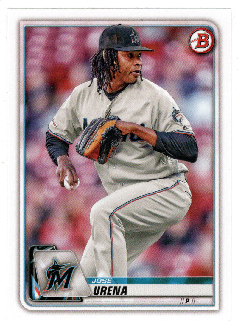 Jose Urena - Miami Marlins (MLB Baseball Card) 2020 Bowman # 60 Mint