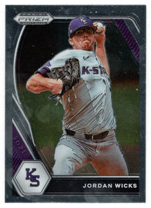 Jordan Wicks - Kansas State Wildcats (MLB - NCAA Baseball Card) 2021 Panini Prizm Draft Picks # 21 Mint