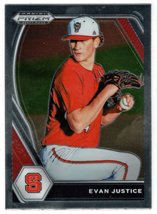 Evan Justice - NC State Wolfpack (MLB - NCAA Baseball Card) 2021 Panini Prizm Draft Picks # 140 Mint