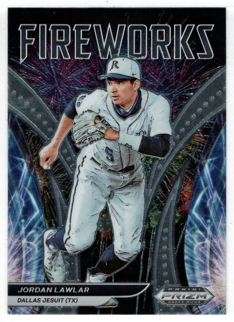 Jordan Lawlar - Jesuit College Preparatory School of Dallas - Fireworks (MLB - NCAA Baseball Card) 2021 Panini Prizm Draft Picks # F-JL Mint