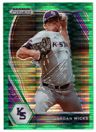 Jordan Wicks - Kansas State Wildcats - Green Pulsar (MLB - NCAA Baseball Card) 2021 Panini Prizm Draft Picks # 21 Mint