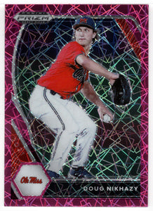 Doug Nikhazy - Ole Miss Rebels - Pink Velocity (MLB - NCAA Baseball Card) 2021 Panini Prizm Draft Picks # 58 Mint