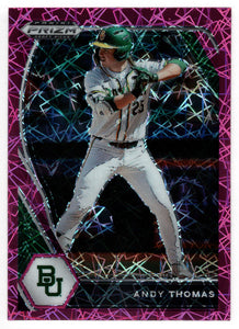 Andy Thomas - Baylor Bears - Pink Velocity (MLB - NCAA Baseball Card) 2021 Panini Prizm Draft Picks # 144 Mint