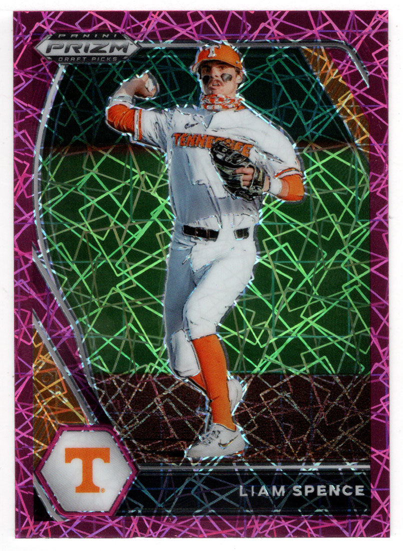 Liam Spence - Tennessee Volunteers - Pink Velocity (MLB - NCAA Baseball Card) 2021 Panini Prizm Draft Picks # 154 Mint