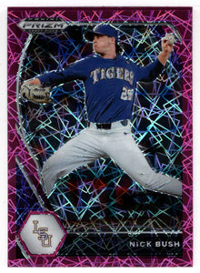 Nick Bush - LSU Tigers - Pink Velocity (MLB - NCAA Baseball Card) 2021 Panini Prizm Draft Picks # 181 Mint