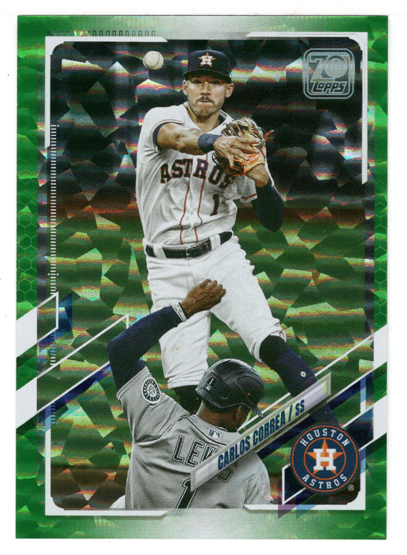 Carlos Correa 461/499 - Houston Astros (MLB Baseball Card) 2021 Topps Green Foil # 26 Mint