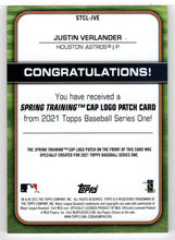 Load image into Gallery viewer, Justin Verlander - Houston Astros (MLB Baseball Card) 2021 Topps Spring Training Cap Logos # STCL-JVE Mint
