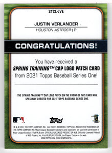 Justin Verlander - Houston Astros (MLB Baseball Card) 2021 Topps Spring Training Cap Logos # STCL-JVE Mint