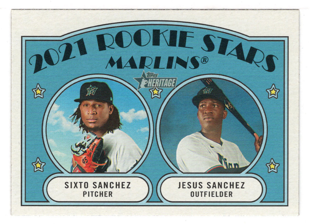 Sixto Sanchez RC - Jesus Sanchez RC - Miami Marlins (MLB Baseball Card) 2021 Topps Heritage # 15 Mint